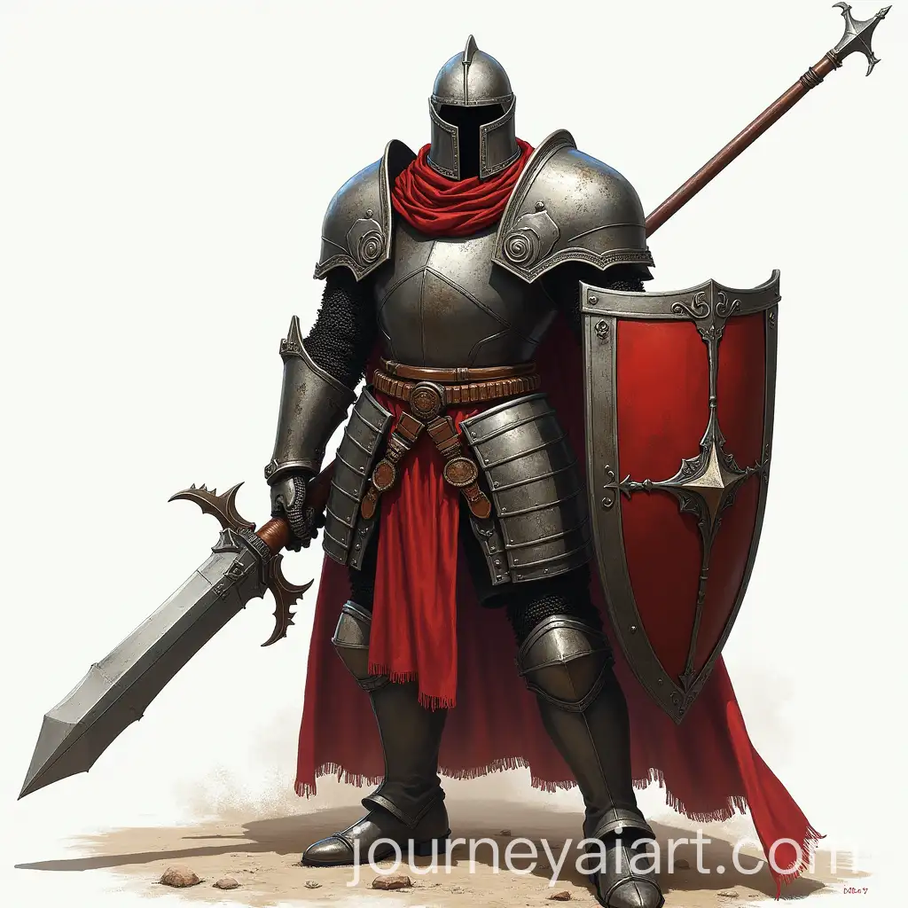 Merry-Character-of-Grimgar-in-Heavy-Armor-with-Shield-and-Gunlance