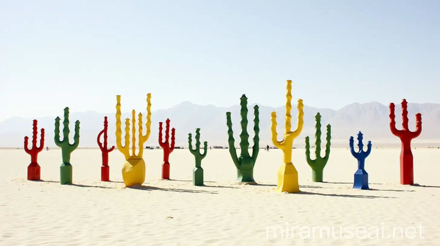 Colorful Martian Plant Sculptures at Burning Man