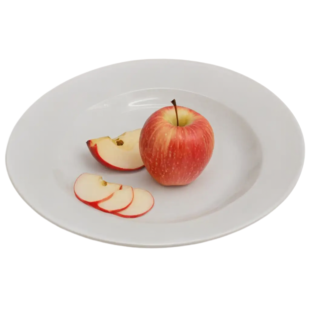 HighQuality-PNG-of-an-Apple-on-a-Plate-Perfect-for-Clear-Detailed-Visuals