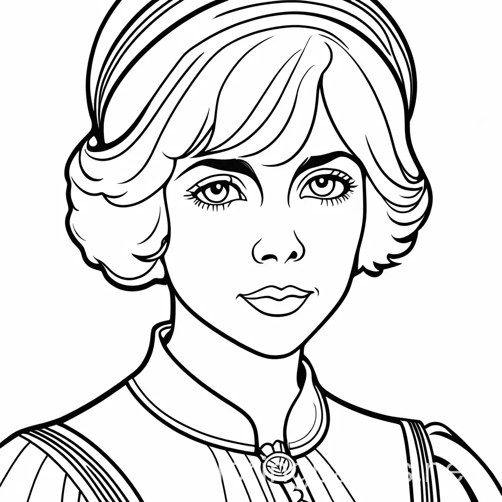 alice paul, Coloring Page, black and white, line art, white background, Simplicity, Ample White Space. The background of the coloring page is plain white to make it easy for young children to color within the lines. The outlines of all the subjects are easy to distinguish, making it simple for kids to color without too much difficulty