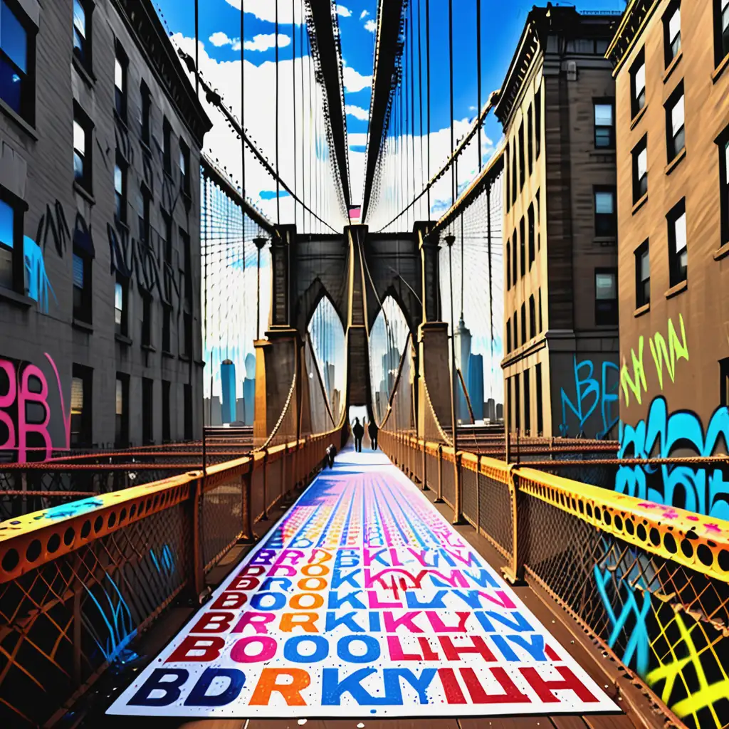 Brooklyn Bridge Word Search in Vibrant Street Graffiti Style