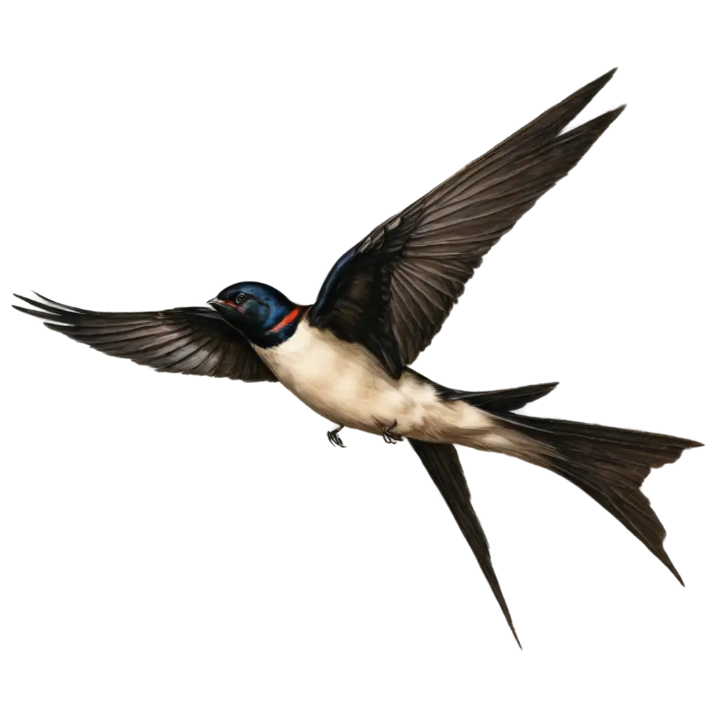 Detailed-Renaissance-Drawing-in-Oil-Painting-PNG-Image-of-a-Swallow-in-Flight