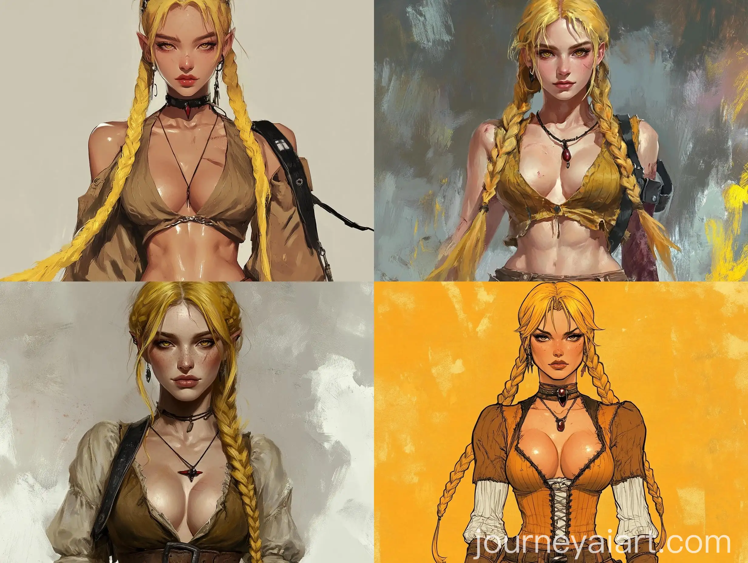 Demonic-Warrior-Woman-with-Yellow-Braids-and-Red-Stone-Ring