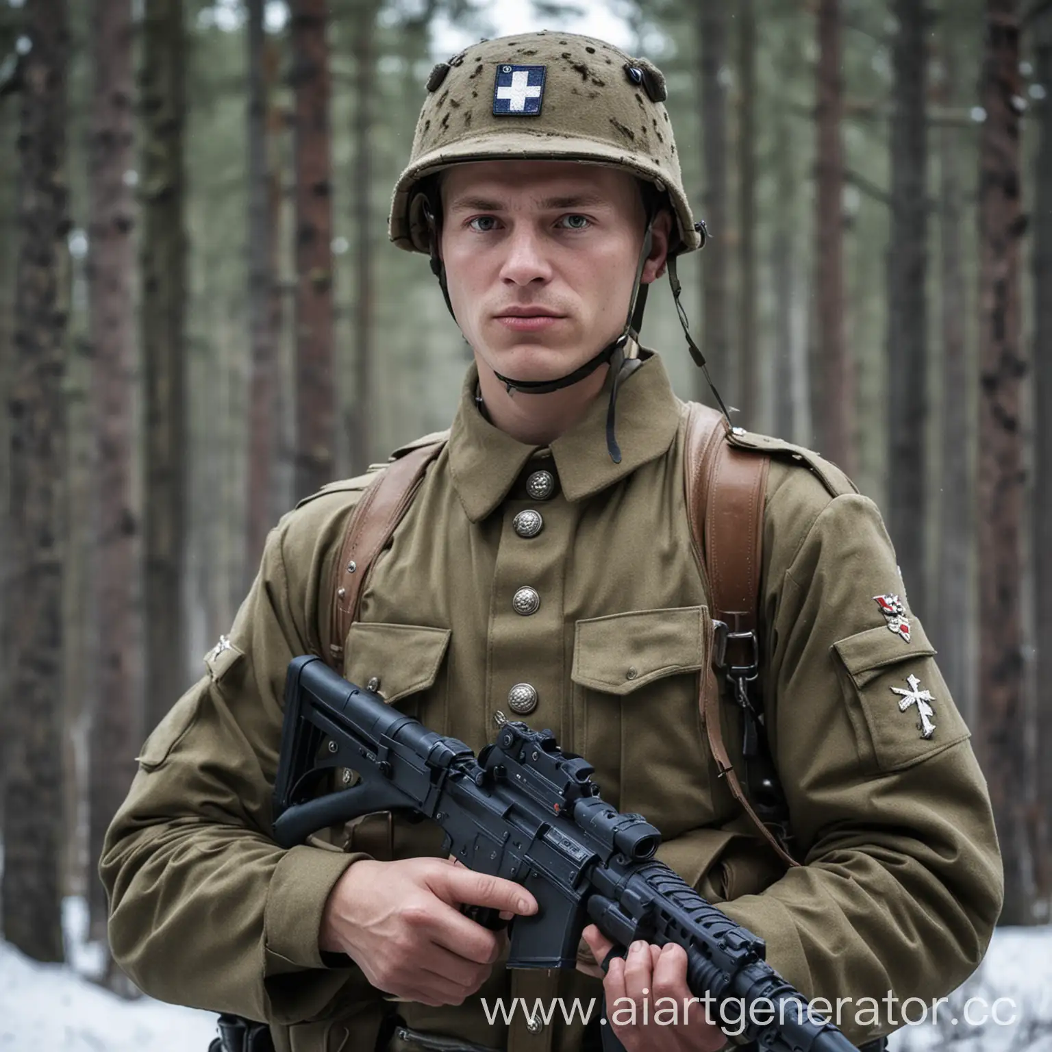 Finnish-Soldier-in-Winter-Camouflage-Gear