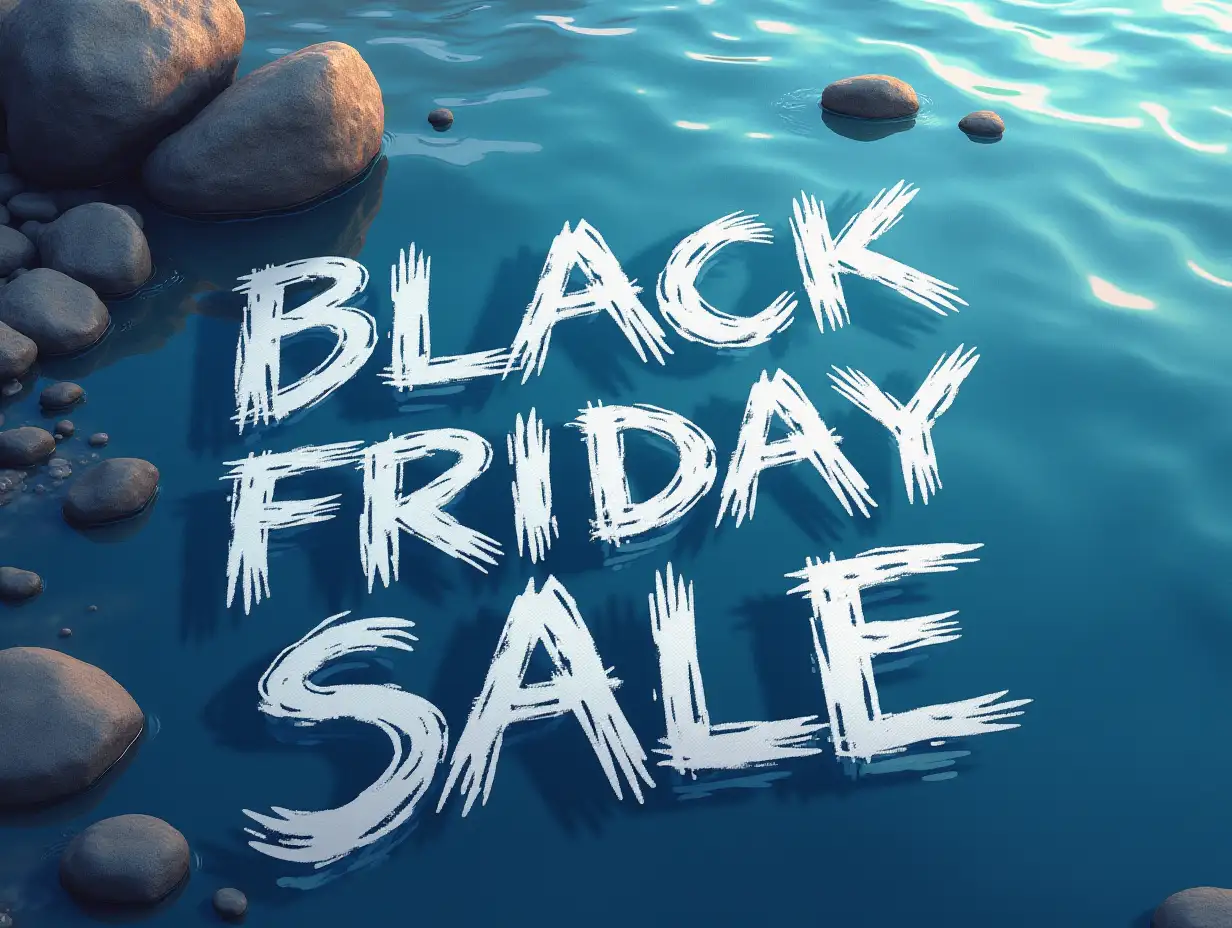 Black-Friday-Sale-Text-Written-in-Water-on-a-Shoreline-in-Anime-Style