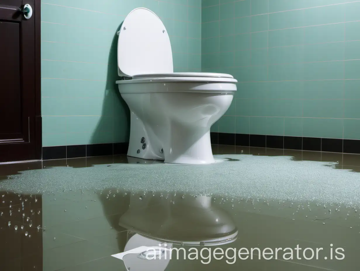 Bathroom-Commode-with-Water-Drops-on-Floor