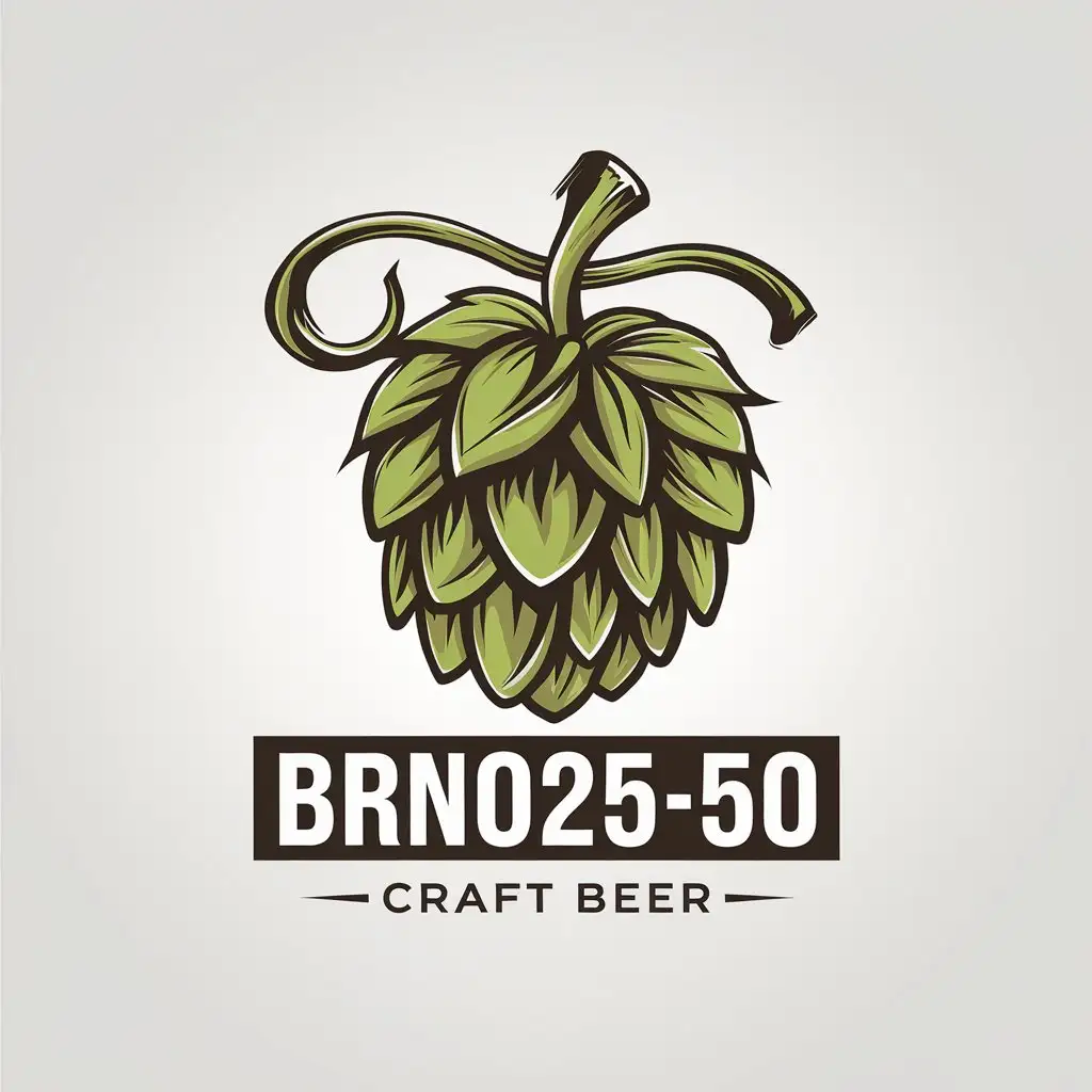 LOGO Design for BRNO2550 Craft Beer Hops Symbol with Minimalist Style and Clear Background