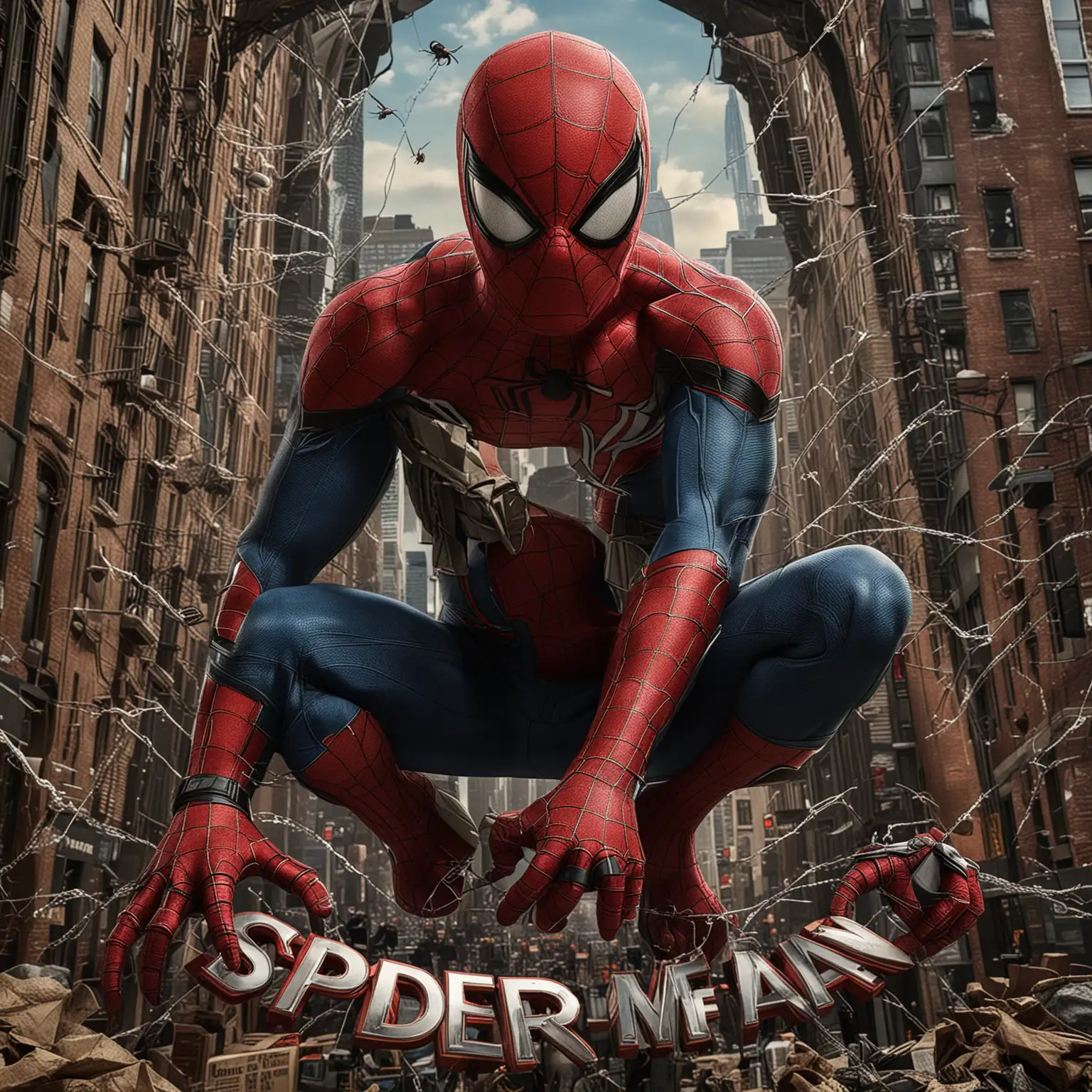 spider-man movie poster, highly detailed, highly realistic