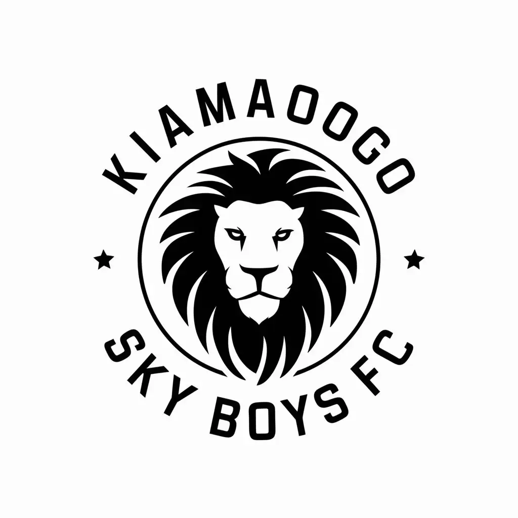 LOGO Design For Kiamaogo Sky Boys FC Majestic Lion Symbol in Vector Art