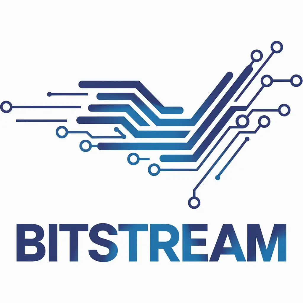 LOGO Design for Bitstream Blue Stream and Bits Symbol for Technology Industry