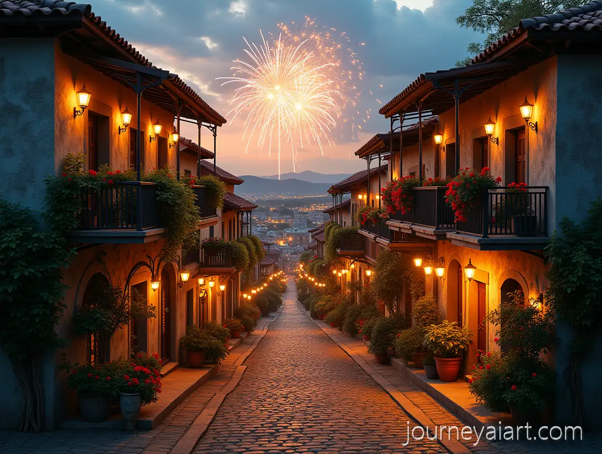 Cozy-Town-with-Southern-Colonial-Architecture-and-Vibrant-Street-FestivalsAI-Image-Prompt-Expansion