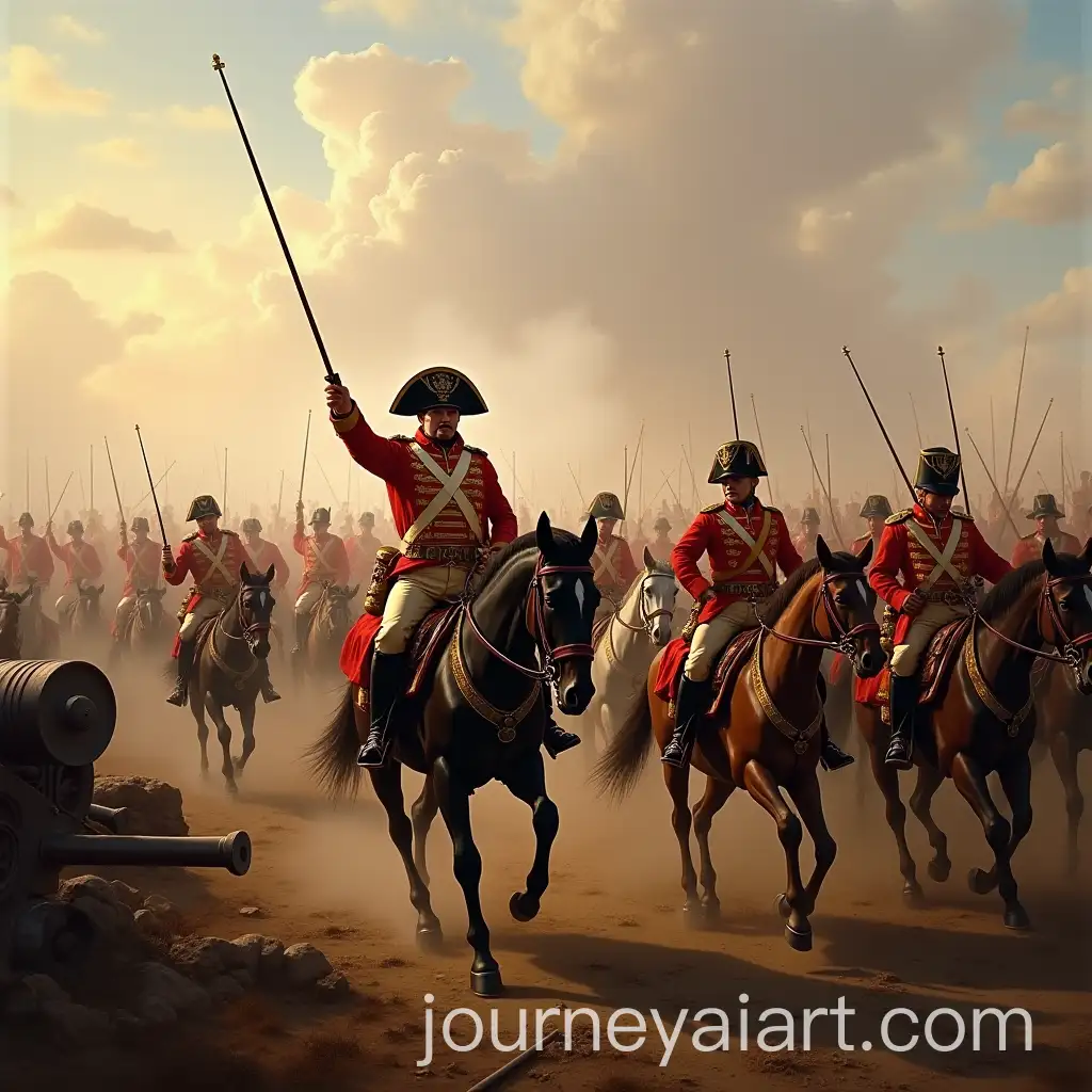 Napoleon-Leading-His-Grand-Army-into-Battle-with-Cannons-and-Cavalry-Charging
