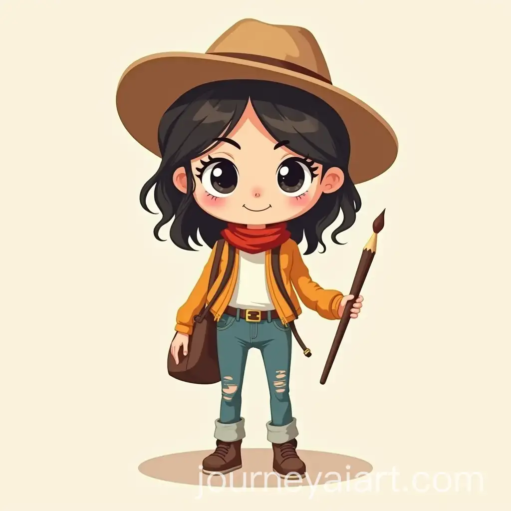 Bold-Minimalist-Crazy-Dramatic-Girl-Explorer-Avatar-in-Line-Art