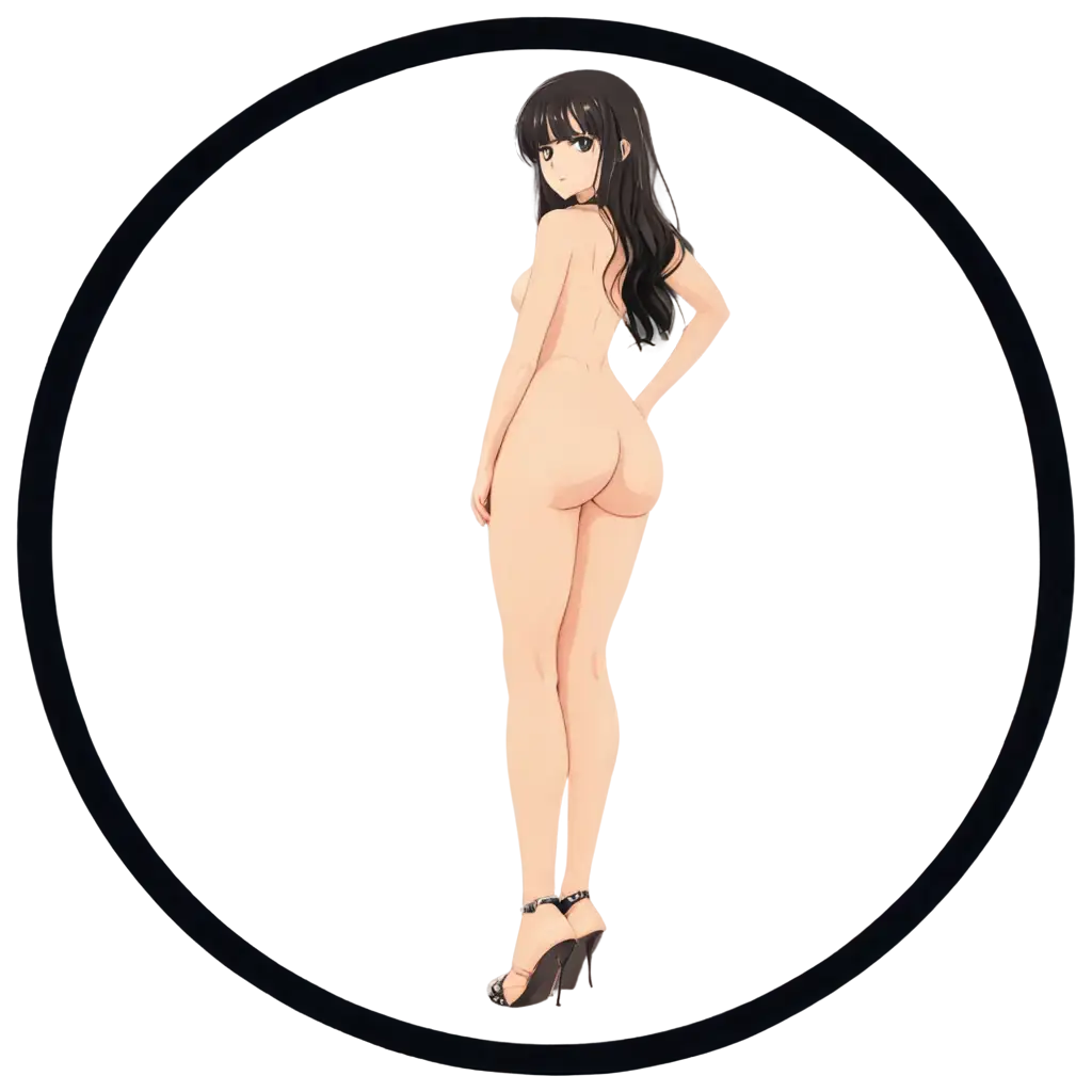 Anime-Booty-in-a-Black-Circle-PNG-Image-Hyperrealistic-Art-for-Digital-Platforms