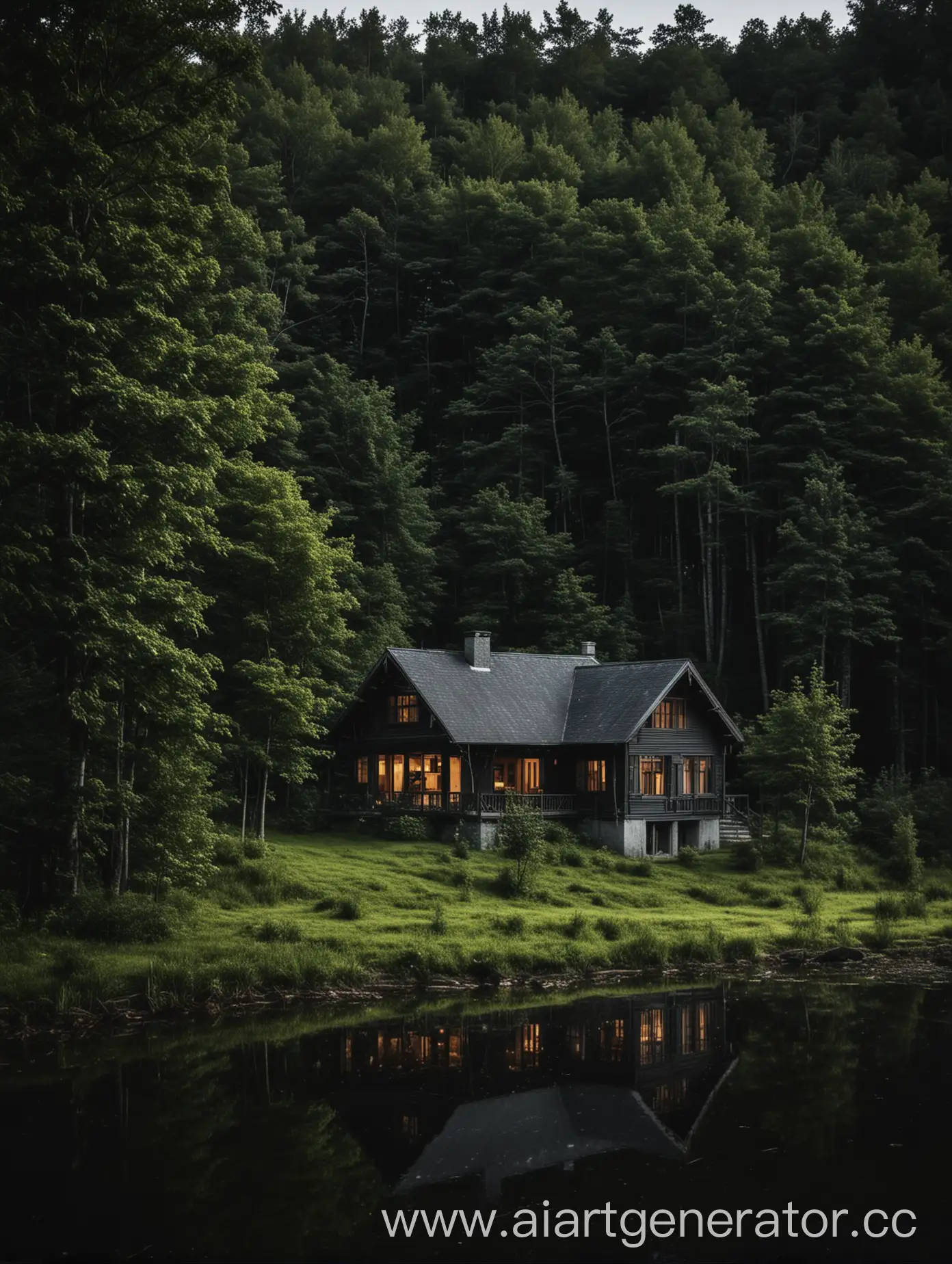 Enchanted-Forest-House-on-Black-Background