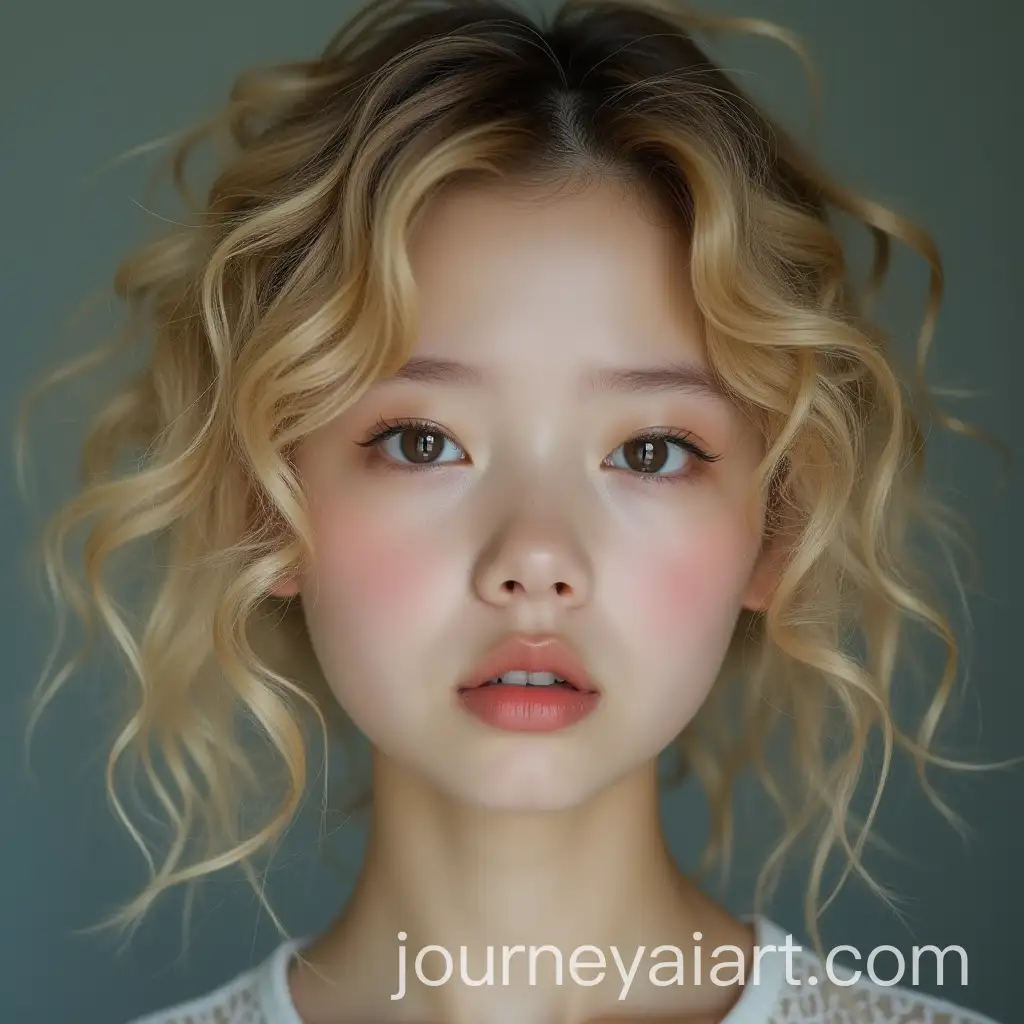 Beautiful-Korean-Girl-with-Blonde-Curly-Hair-and-Black-Eyes
