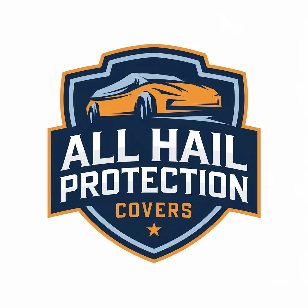 create a logo for a brand called all hail protection covers that sells anti hail vehicle protection covers