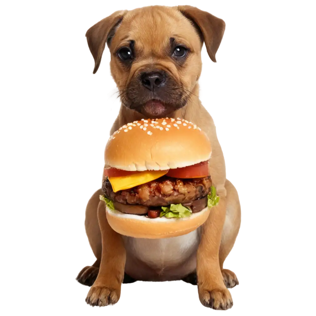 PNG-Image-of-Dog-Eating-Hamburger-AI-Art-Prompt