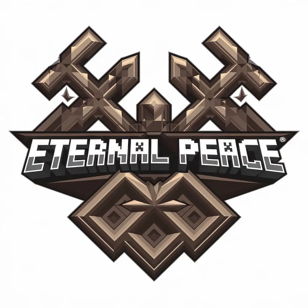 LOGO Design for Eternal Peace Vector Logo with Minecraft RPG Theme for the Internet Industry