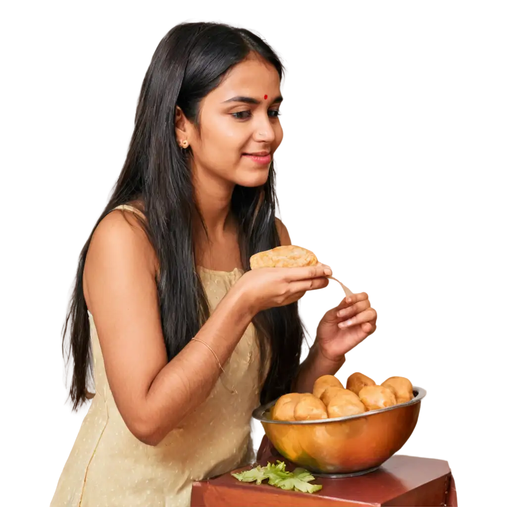 Panipuri-Eating-Indian-Girl-PNG-Capturing-the-Joy-of-Street-Food-in-HighQuality-PNG-Format