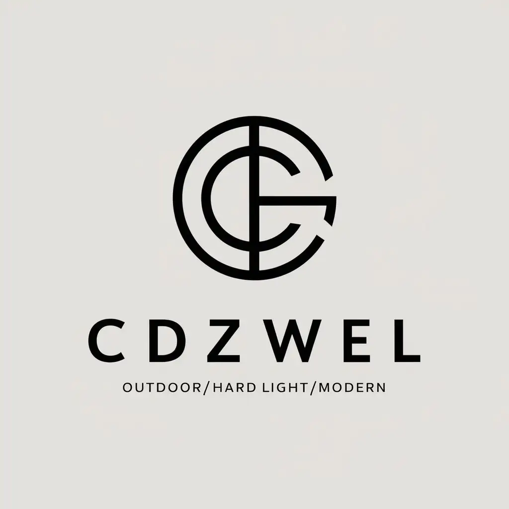 a vector logo design,with the text "outdoor/hard light/modern", main symbol:Cdzwel,Minimalistic,be used in Others industry,clear background