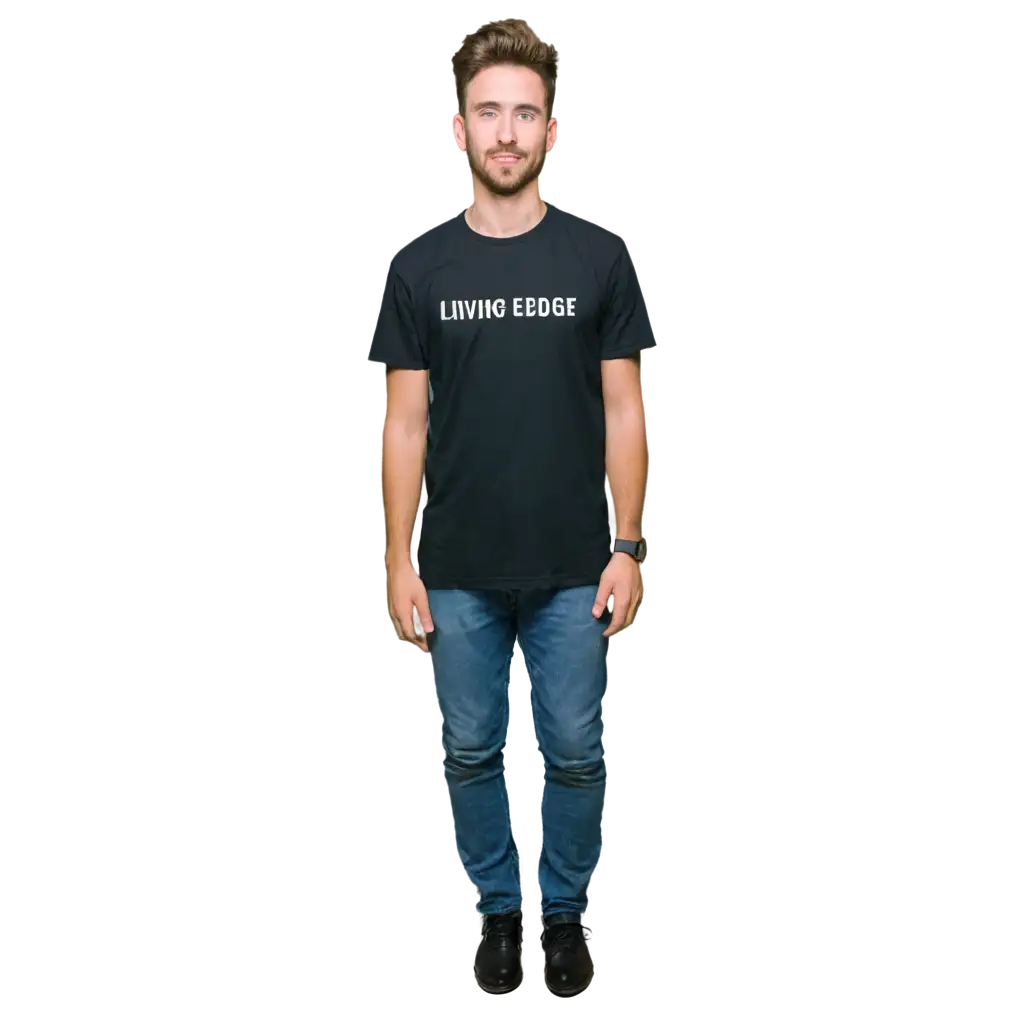 Living-on-the-Edge-Black-Tshirt-PNG-Image-for-Bold-Fashion-Statements