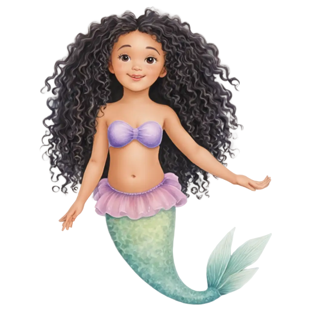 Child-Curly-Haired-Mermaid-PNG-Image-Captivating-Artistry-and-Fantasy-Appeal