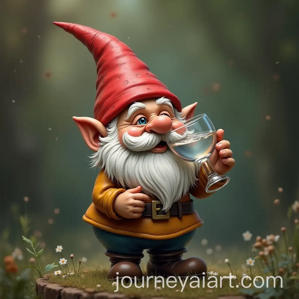 Gnome-Quenching-Thirst-with-a-Glass-of-Water
