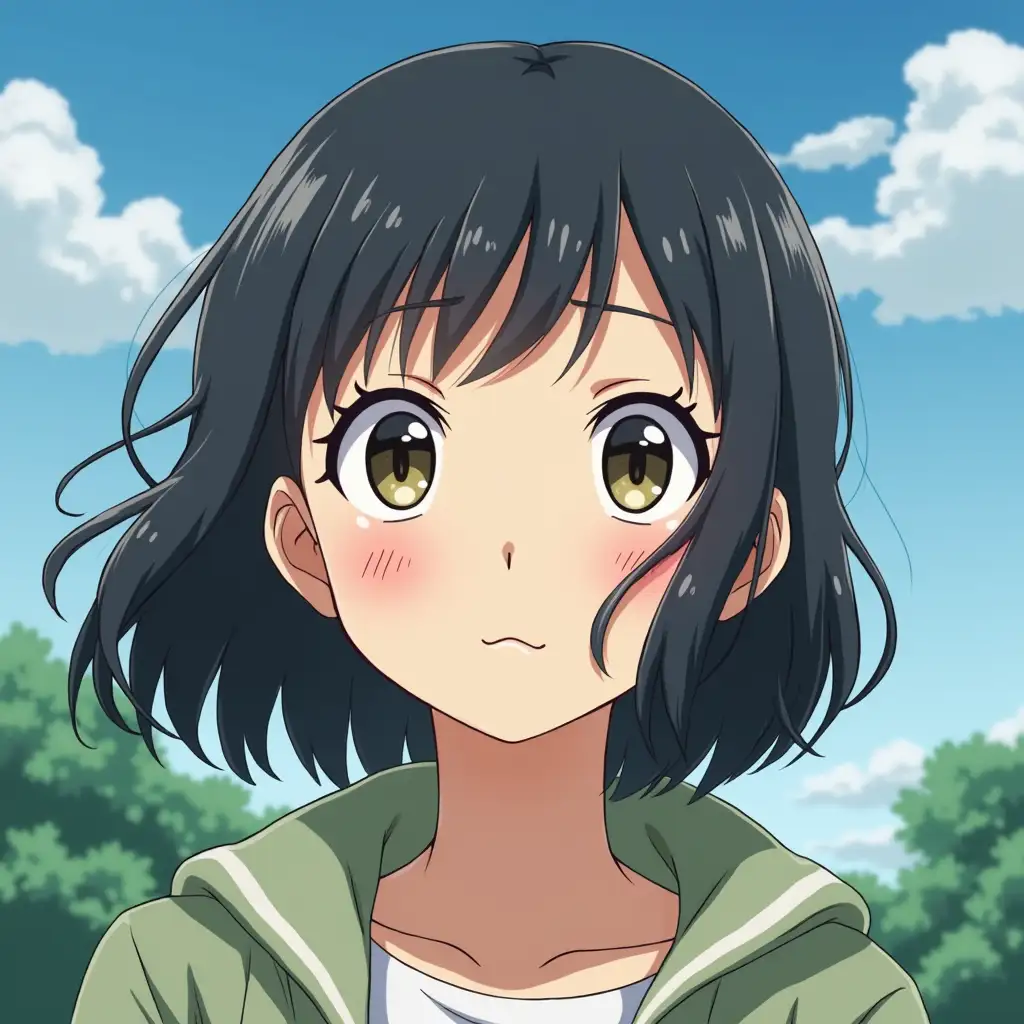 Convert this photo into a Ghibli-style anime portrait