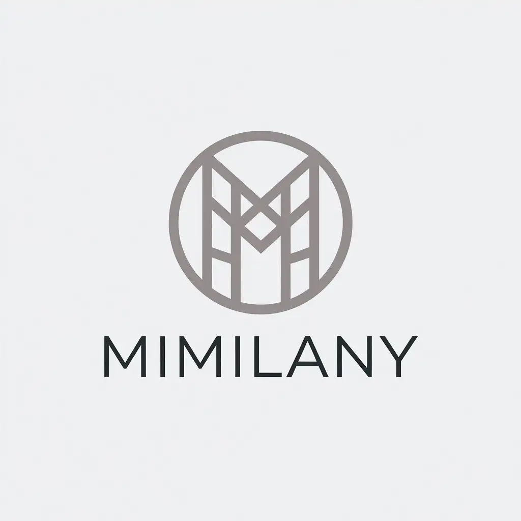 a vector logo design,with the text "MIMILANY", main symbol:logo in a circular shape, inside the letter M,Minimalistic,be used in Retail industry,clear background