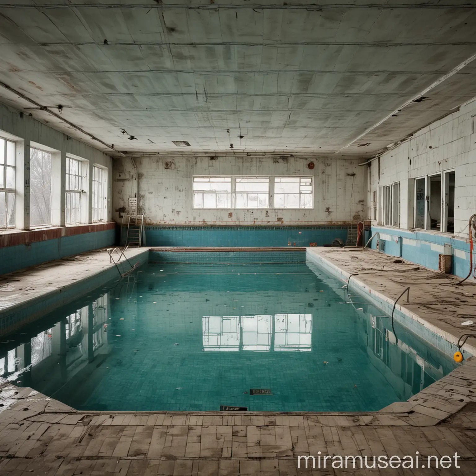 Soviet Style Swimming Pool Scene