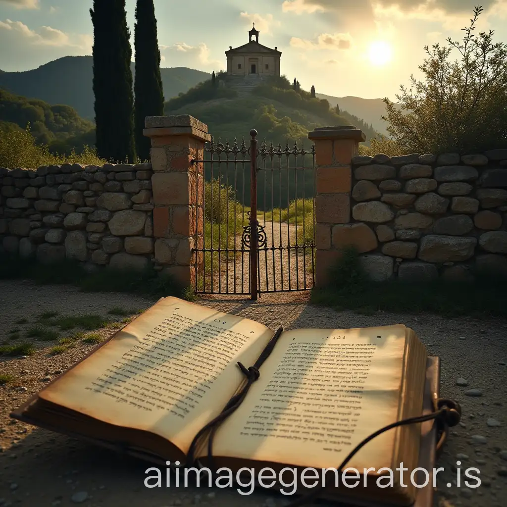 Mysterious-Old-Chapel-and-Orphanage-with-Hebrew-Writings-at-Sunset