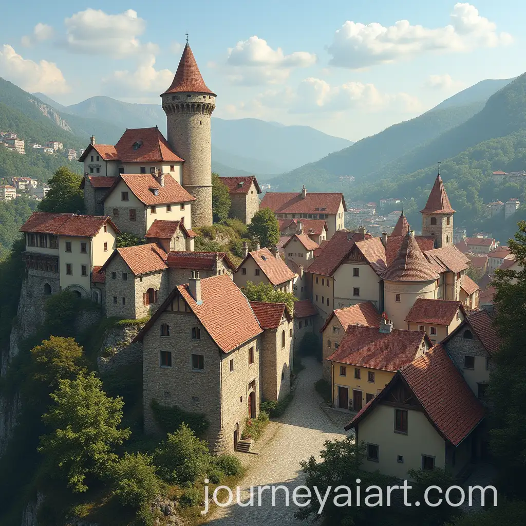Medieval-Town-with-Cobblestone-Streets-and-Stone-Buildings