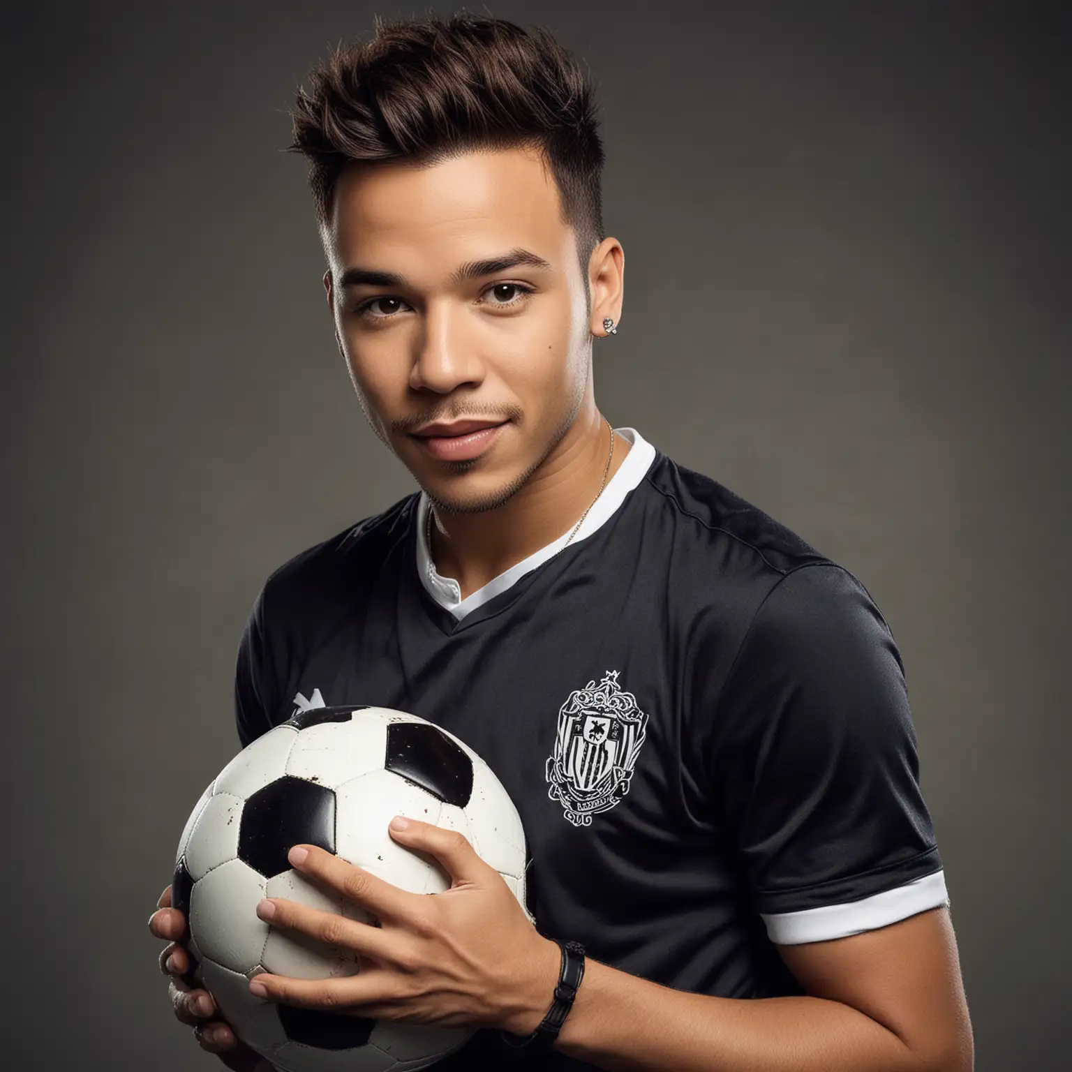 Portrait of Prince Royce Soccer Player in Action