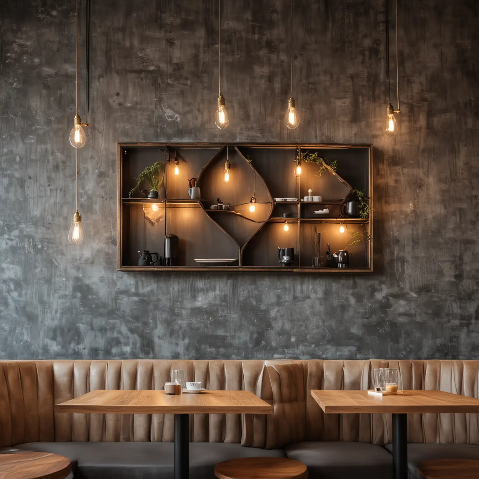 CloseUp-Shot-of-Modern-Cafe-Decor-Back-Wall