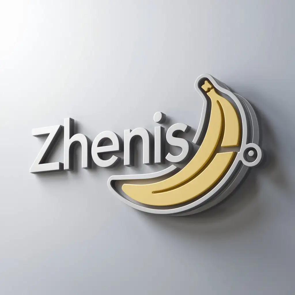 a logo design,with the text "Zhenis", main symbol:Banana,Moderate,be used in Construction industry,clear background