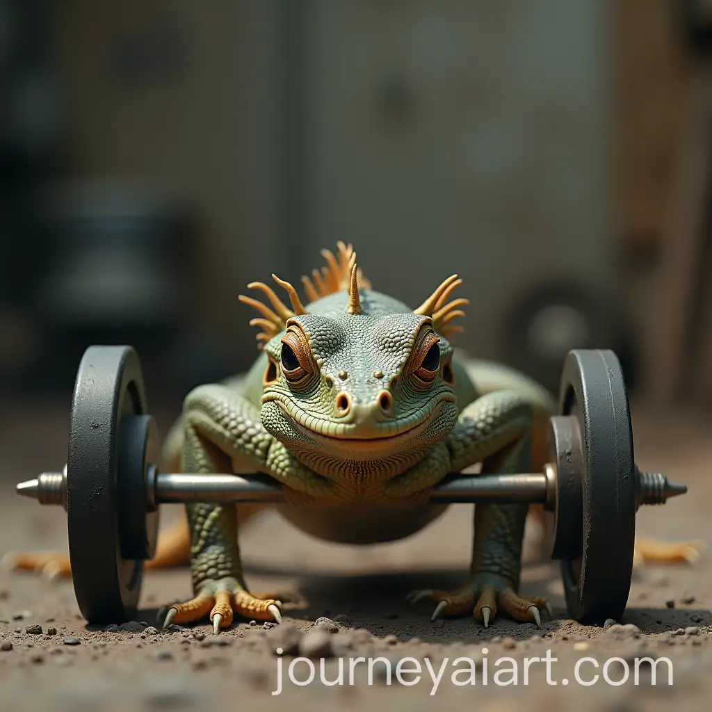 Lizard-Doing-PushUps-with-Weights-for-Extreme-Strength-Training