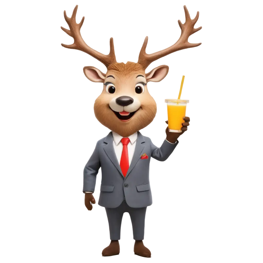 Happy-Deer-Drinks-Mango-Juice-in-Suit-PNG-Image-for-Playful-Business-Concepts