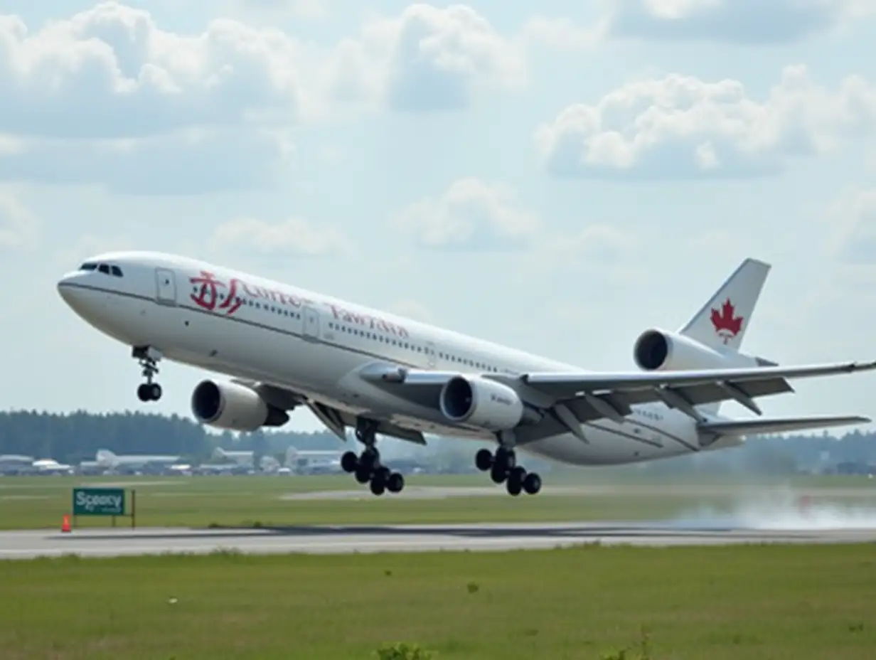 White-DC10-Airplane-Taking-Off-from-Canadian-Airport