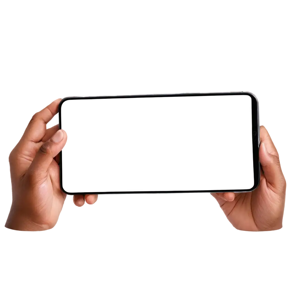 PNG-Image-of-a-Hand-Holding-a-Mobile-Game-with-Transparent-Horizontal-Screen-Ideal-for-Digital-and-Gaming-Designs