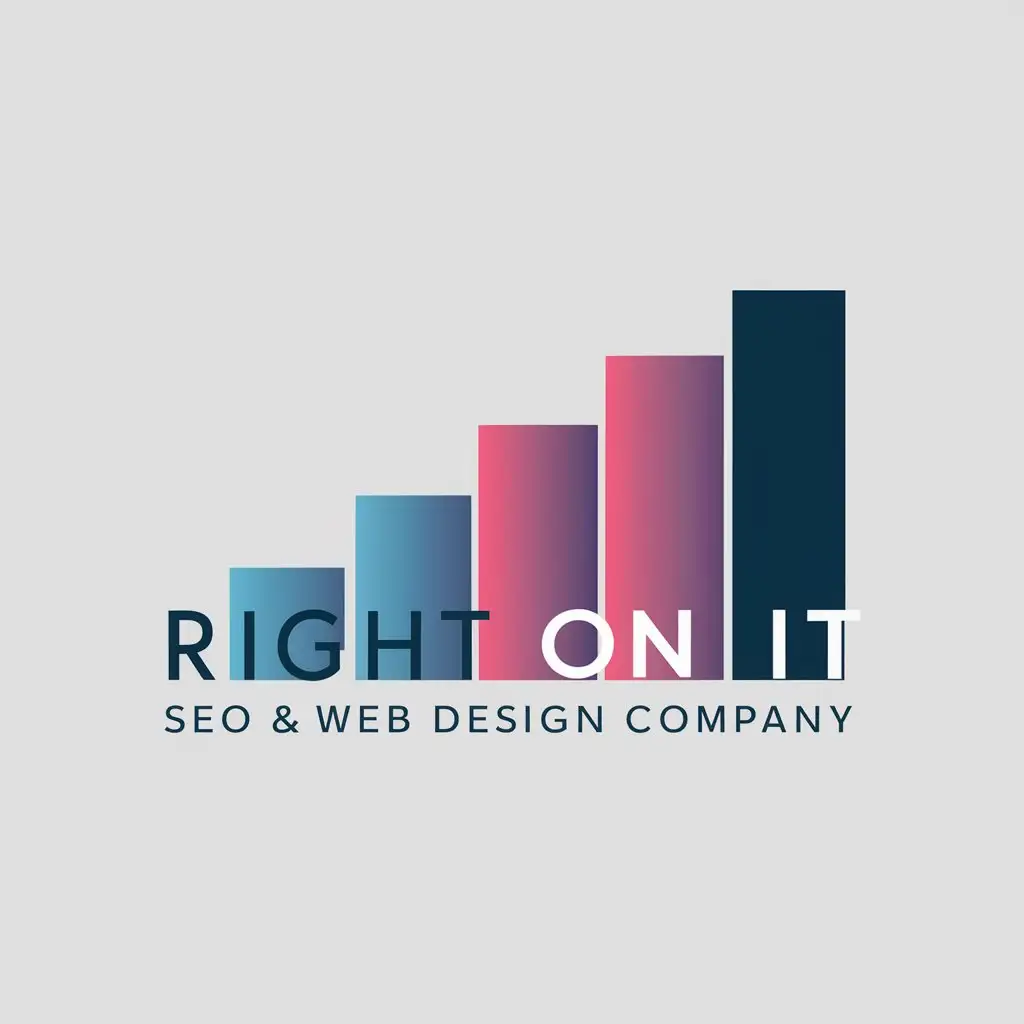 LOGO Design for Right On IT Gradient Steps Symbol for SEO and Web Design Company