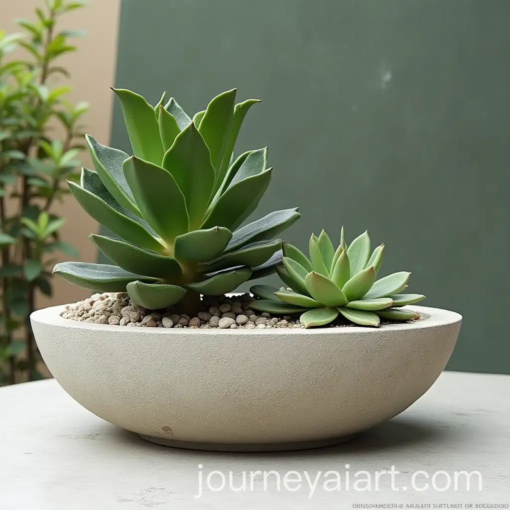 Modern-OvalShaped-Concrete-Planters-with-NatureInspired-Art