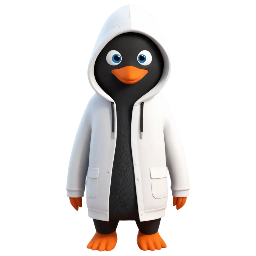 3D-Doodle-PNG-of-a-Penguin-in-a-Hacker-Hoodie-Unique-Art-for-Creative-Projects