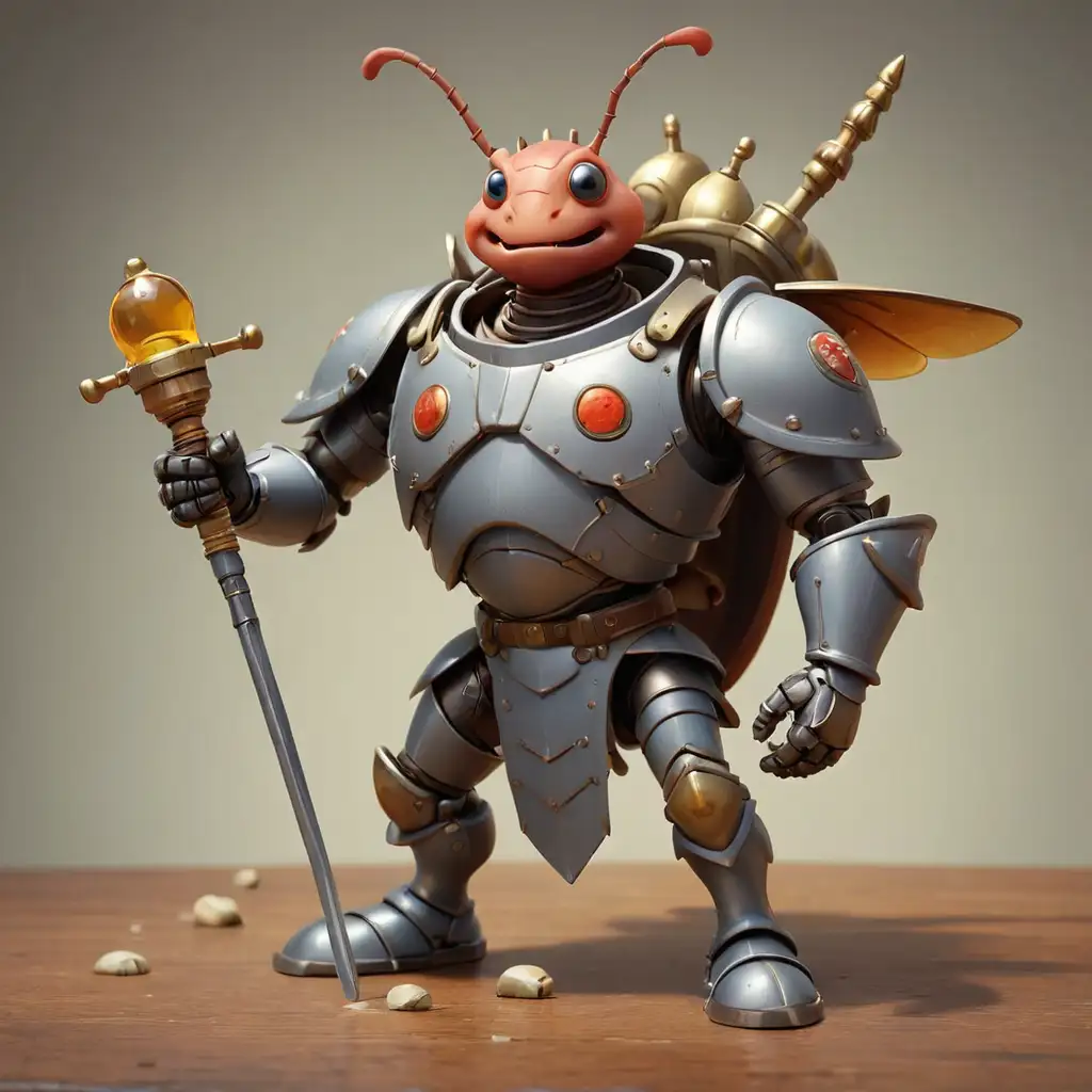 ToyLike Armor Ant Paladin with Beer Bottle Cap Shield and Martini Sword Skewer