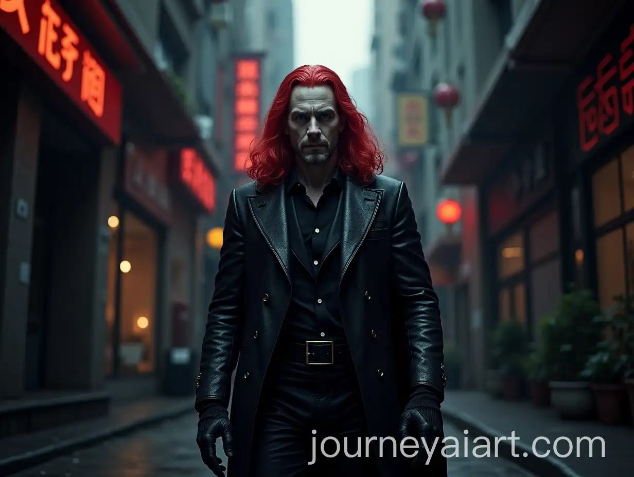 Futuristic-Man-Strolling-Through-a-Dark-Shanghai-Street