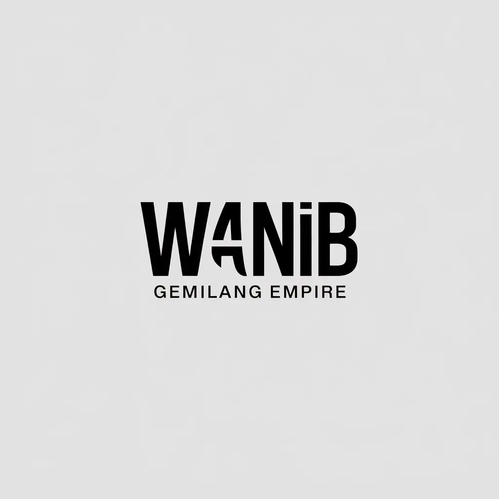 LOGO Design for WANIB GEMILANG EMPIRE Minimalistic Vector Design with Clear Background Featuring WANIB Symbol