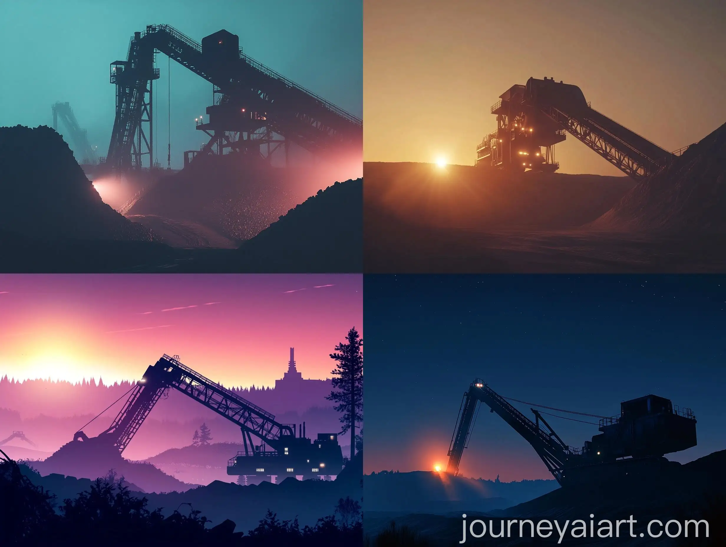Silhouette-of-Coal-Belt-Conveyor-in-Mining-Area-at-Twilight
