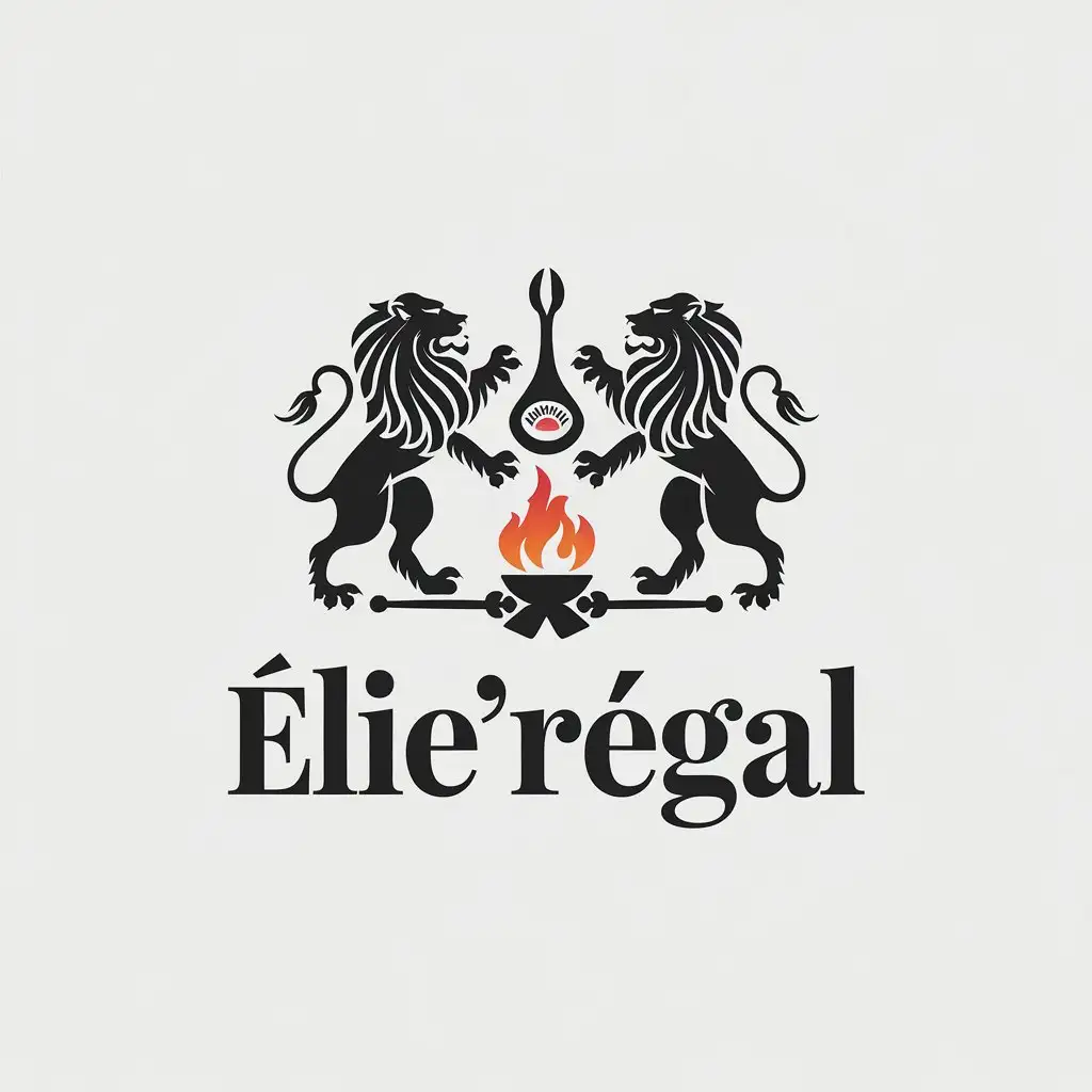 LOGO Design for lieRgal Minimalistic Vector with Two Lions Verseau and a Cooking Pot Theme for Restaurant Industry