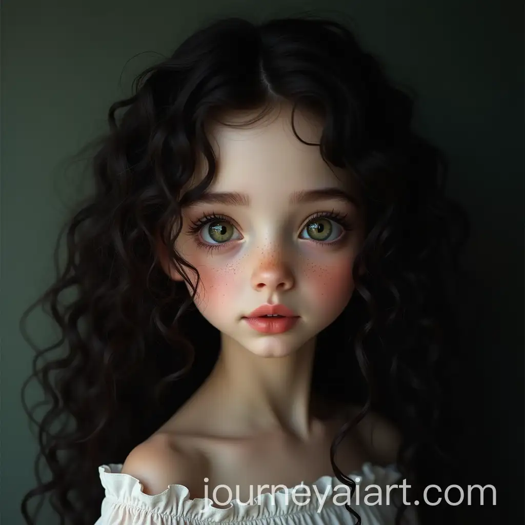 Young-Woman-with-Ethereal-Beauty-and-Curly-Black-Hair
