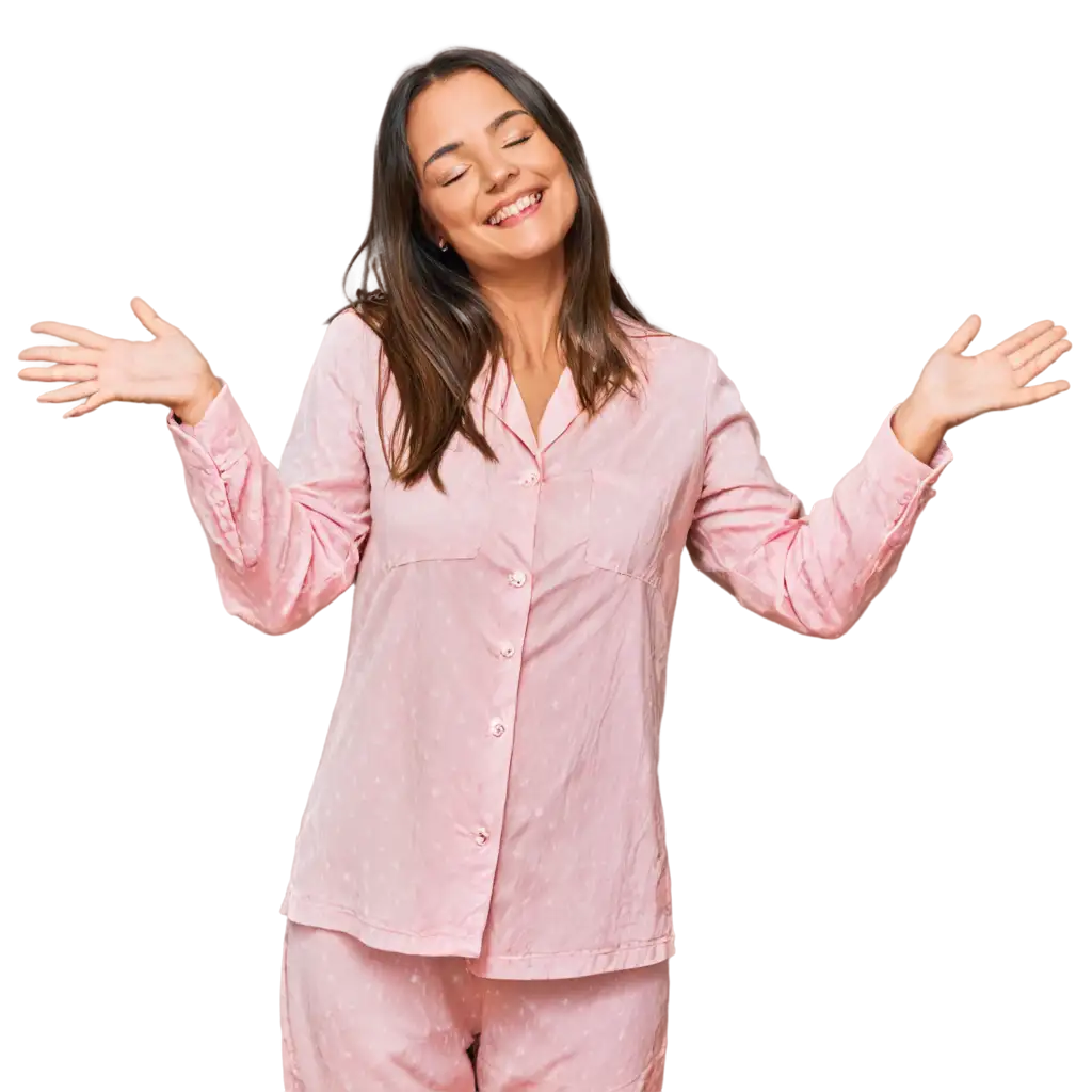 Happy-Woman-in-Pajamas-PNG-Image-for-Vibrant-Morning-Vibes